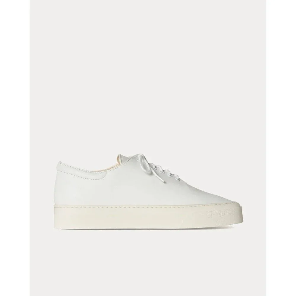 The Row Marie H Lace Up Canvas Sneakers Light Grey